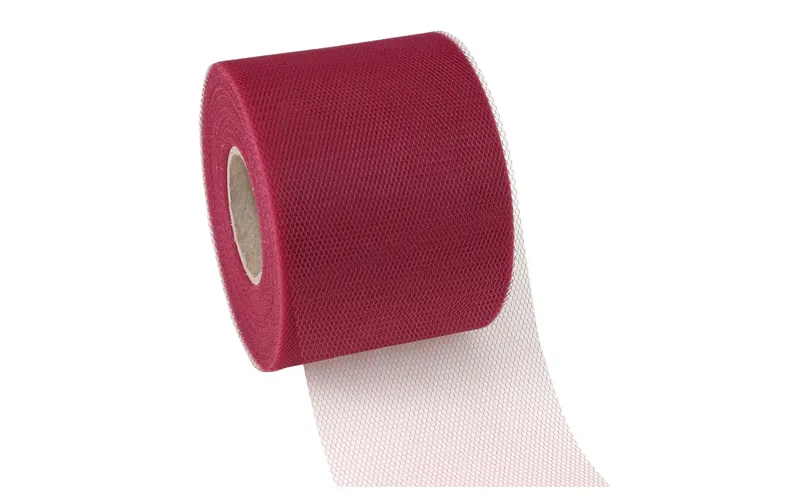 Pattberg Textilband Verona Tüll 7.2 cm x 50 m, Bordeaux