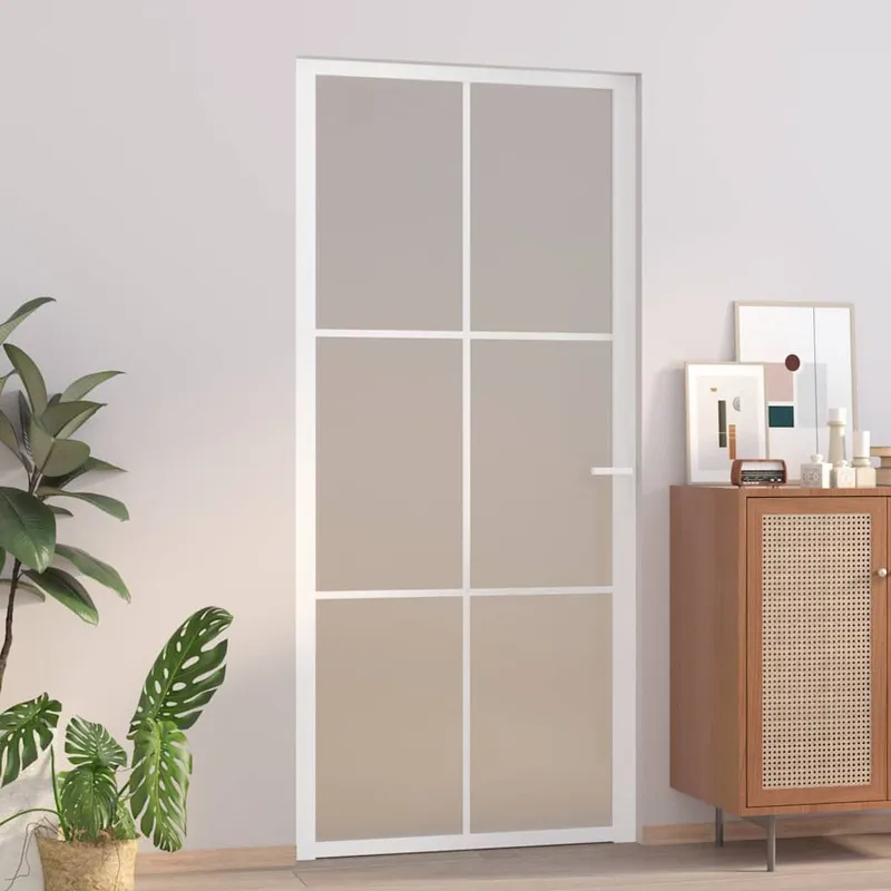 Innentür 93x201,5 cm bianco Mattvetro e alluminio