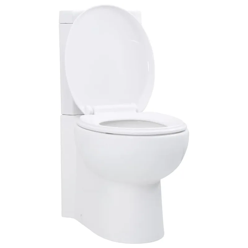 Toilette für Ecke Keramik Weiß