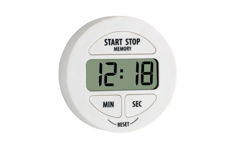 TFA Dostmann Timer Digital mit Stoppuhr, blanc