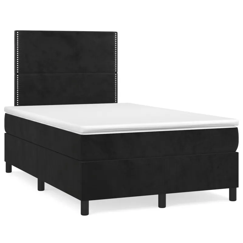 letto boxspring mit Matratze nero 120x190 cm Samt