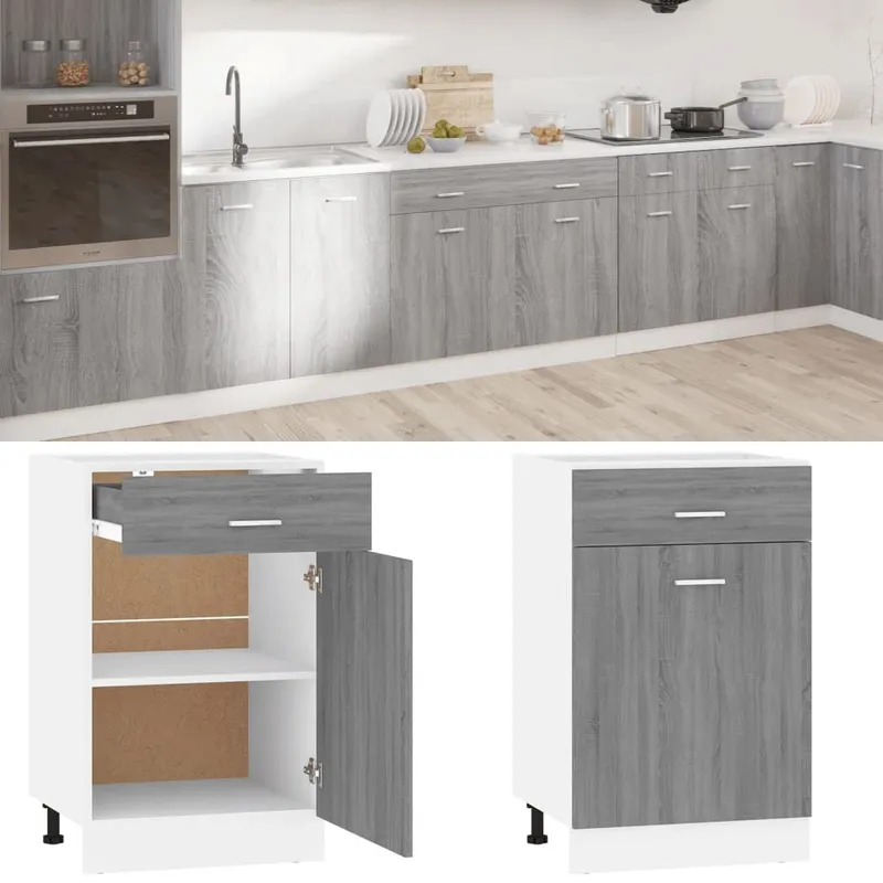 Unterschrank mit Schublade Lyon Grau Sonoma 50x46x81,5 cm