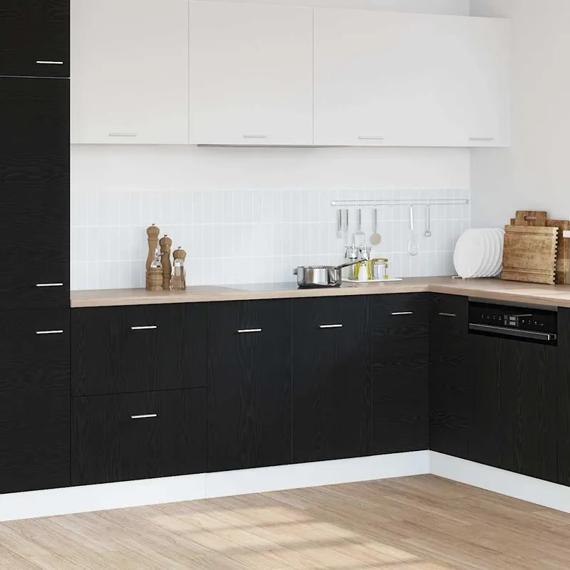 Unterschrank für Spüle Schwarz Eiche 80x46x81,5 cm Holzwerkstoff