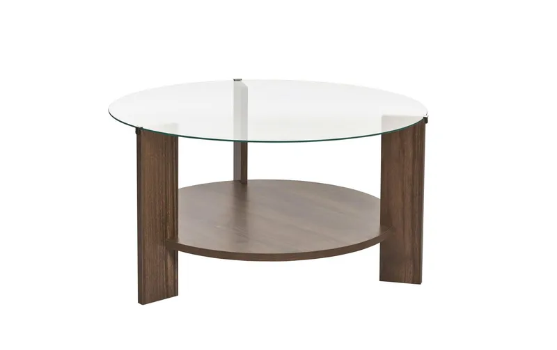 Woody Fashion Couchtisch Clara Walnut 75 x 40 cm, marrone/trasparente