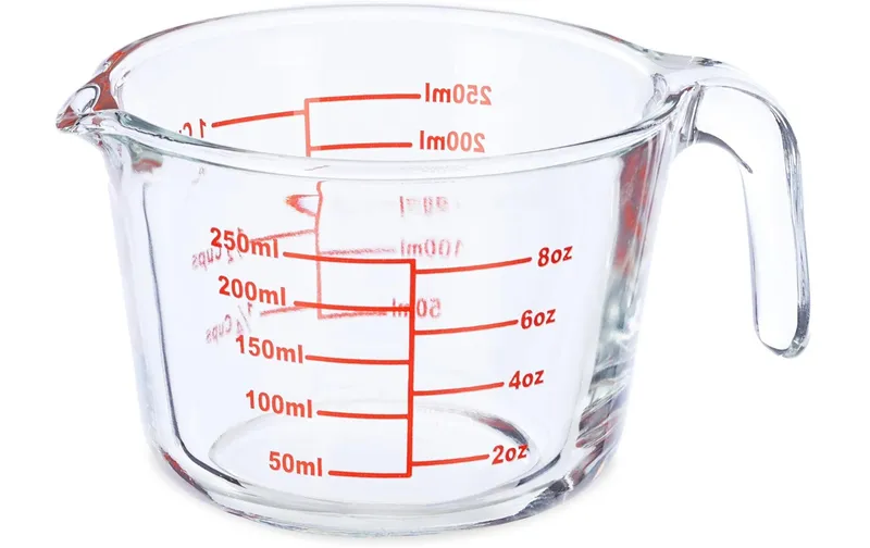 relaxdays Messbecher 250 ml, rouge/transparent