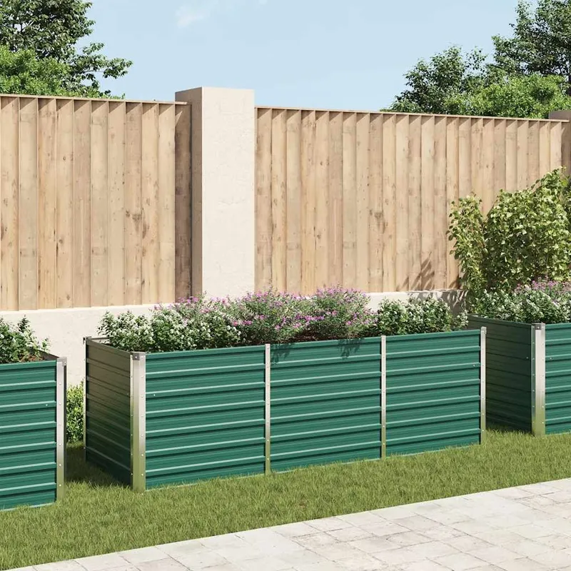 Garten-Hochbeet Verzinkter Stahl 240x80x77 cm Grün