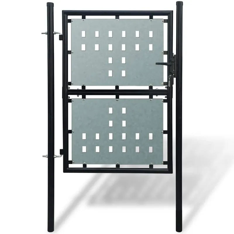 Schwarzes Einzeltür-Gartentor 100x125 cm