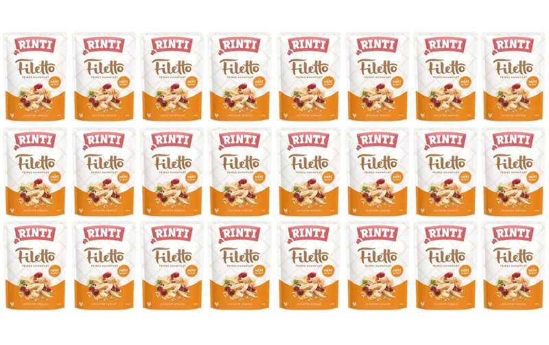 Rinti Nassfutter Filetto Huhn + Herz in Jelly, 24 x 100 g