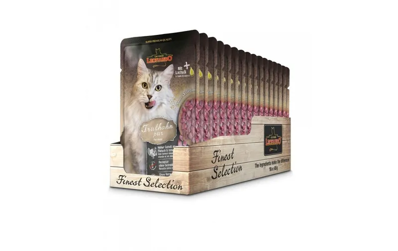 Leonardo Cat Food Nassfutter Truthahn Pur, 16 x 85 g