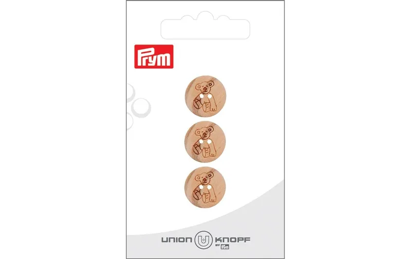 Prym Union Knopf Knöpfe Bär 15 mm, 3 pezzi, multicolore