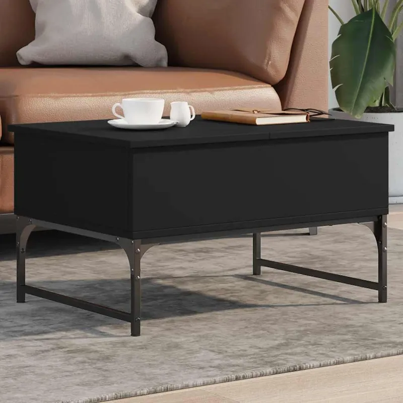 Couchtisch nero 70x50x40 cm derivato del legno und Metall