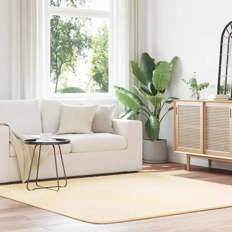 Teppich Shaggy Hochflor NAVARRA Creme 200x200 cm Polyester