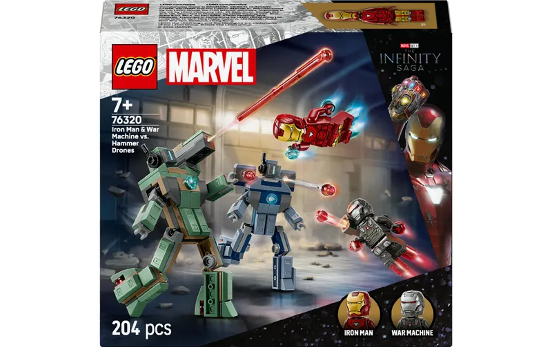 LEGO® Marvel Iron Man and War Machine vs. Hammer-Drohnen 76320