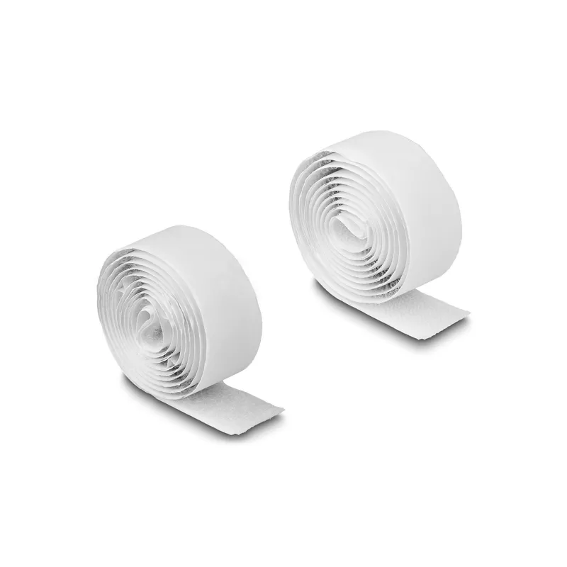 Delock Klettband 1 m x 20 mm con Haft- e Flauschband, bianco