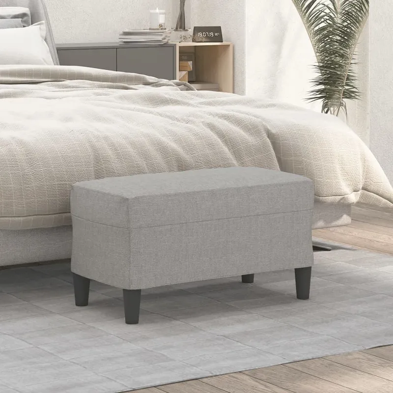 Sitzbank Hellgrau 70x35x41 cm tessuto