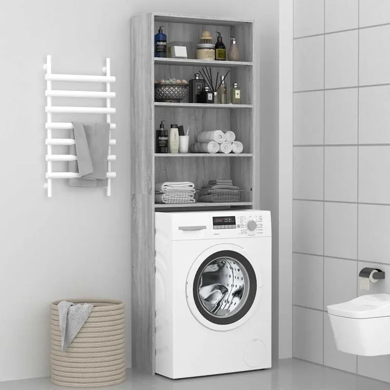 Waschmaschinen Schrank Alte Eiche 64x24x190 cm