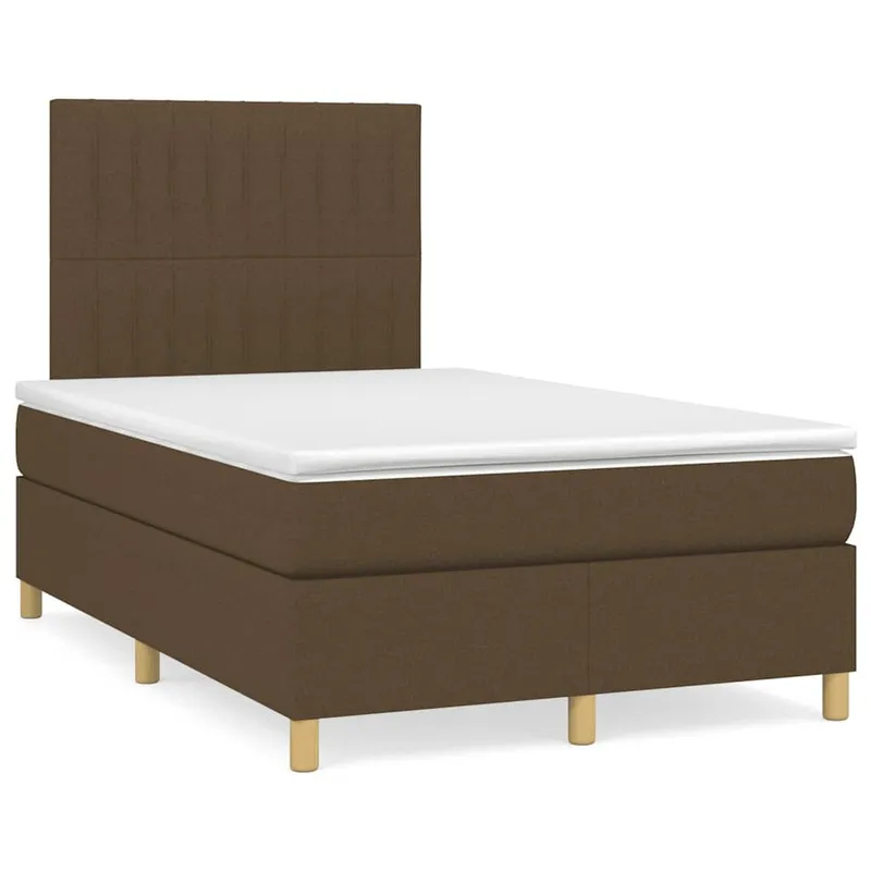 letto boxspring mit Matratze Dunkelbraun 120x190 cm tessuto