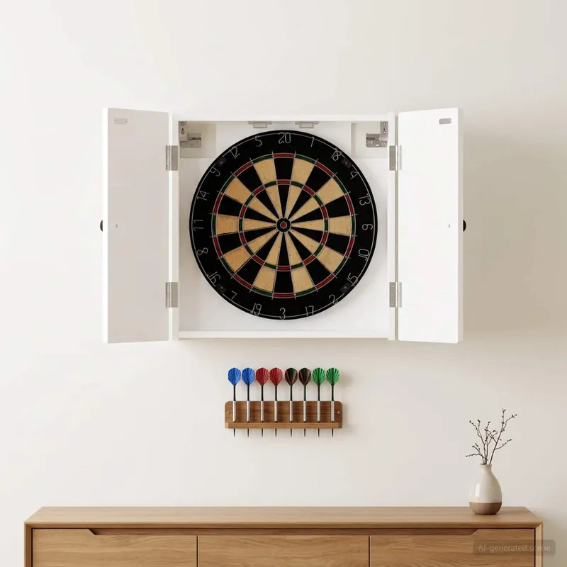 Dartboard Schrank BREDA Hochglanz white 52,5 x 10,5 x 53,5 cm
