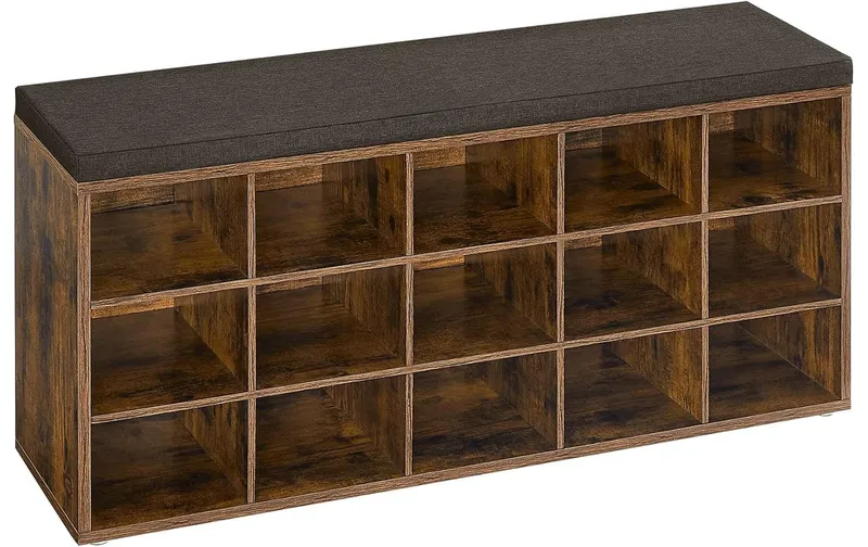 VASAGLE Schuhschrank Industrial 105 x 48 cm, brun