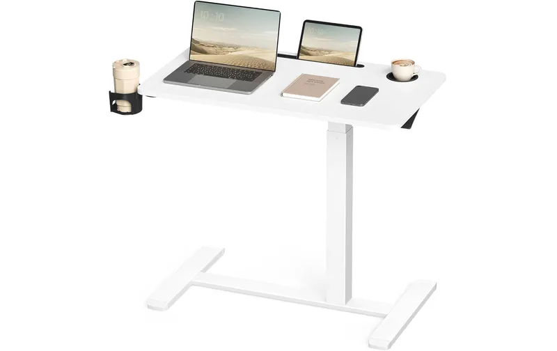 VASAGLE Stehtisch Höhenverstellbar 80 x 45 cm bianco