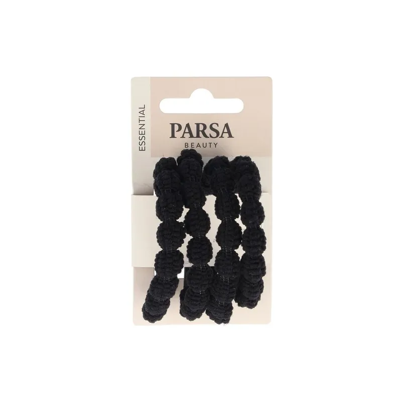Parsa Beauty Haargummi mit Bubble-Details Schwarz 4 Stück