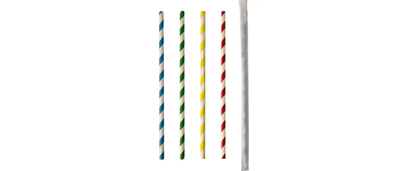 Papstar Strohhalm Stripes Farbig assort. 100 pièces, multicolore