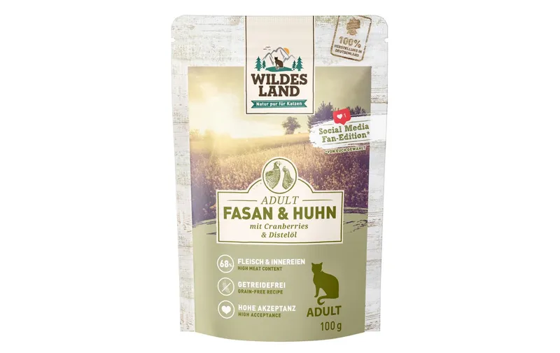 Wildes Land Nassfutter Adult Fasan & Huhn 100 g