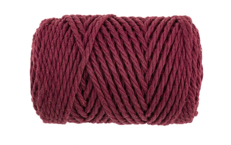 Glorex Wolle Makramee Rope gedreht 63 m x 3 mm, 250g, Bordeaux