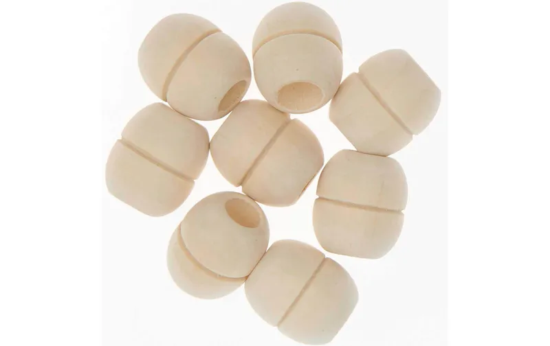 Rico Design Holzperlen Makramee naturele, 8 pièces