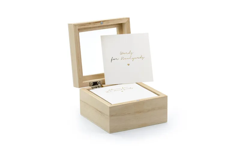 Partydeco Hochzeitsaccessoire Gästebuch Box 9.5 x 8.5 x 6 cm, brown