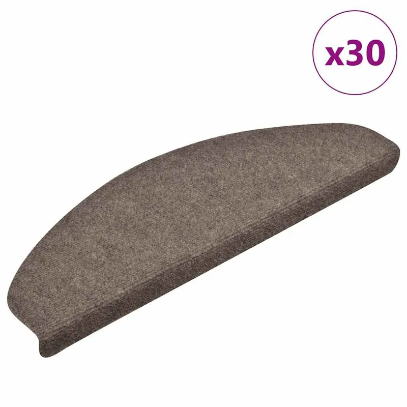 Tapis d'escalier auto-adhésifs 30 pièces 65 x 21 x 4 cm Beige Demi-rond Grand