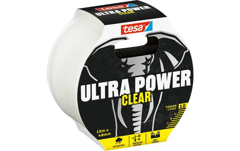 tesa Klebeband Ultra Power Clear, 48 mm x 10 m, transparent