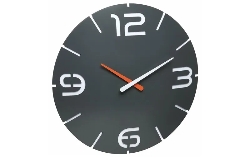 TFA Dostmann Funk-Wanduhr Contour anthracite, Ø 35 cm