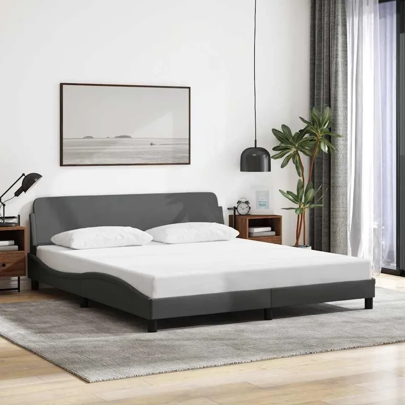 Bettgestell "Dover" Dunkelgrau 180x200 cm Stoff