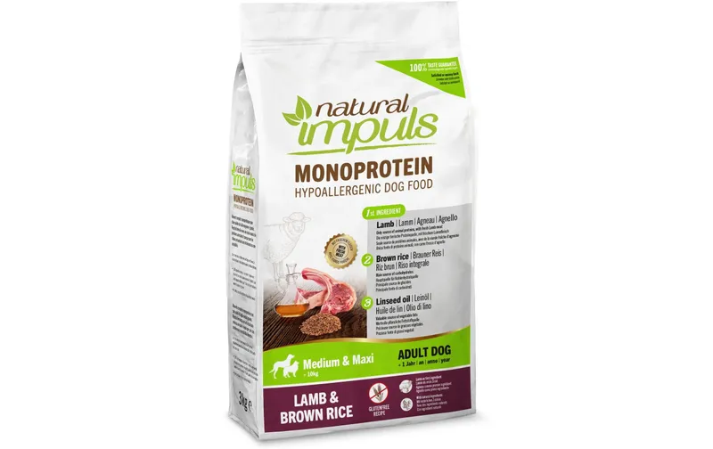 naturelal Impuls Trockenfutter Adult Med/Max Lamm 3 kg