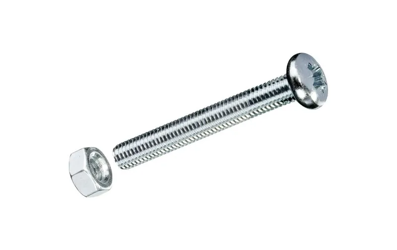 FTM Metrische Schrauben M 4 x 40 mm, mit Muttern, Stahl, 8 pièces