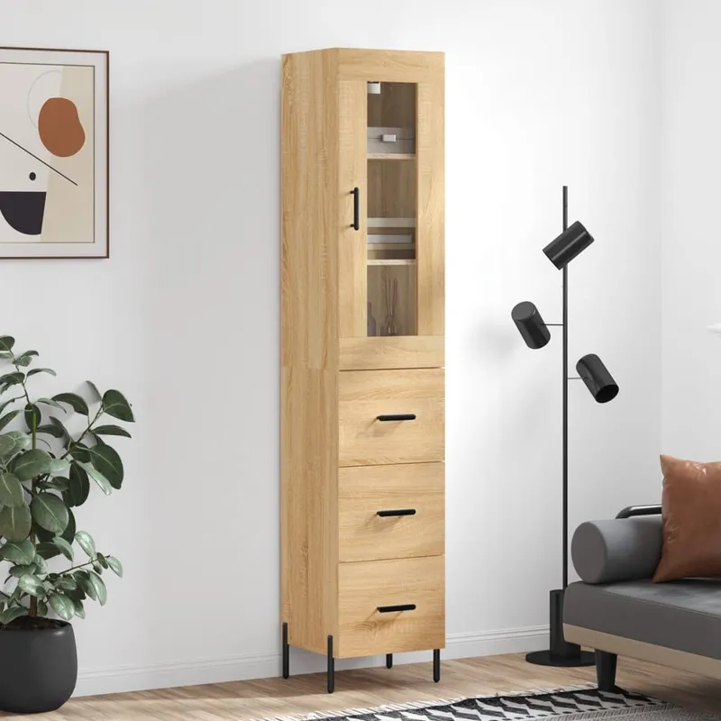 Highboard Sonoma-Eiche 34,5x34x180 cm derivato del legno