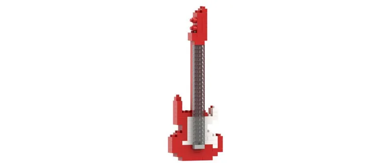 BRIXIES Bausteinmodell E-Gitarre red aus 115 Bausteinen
