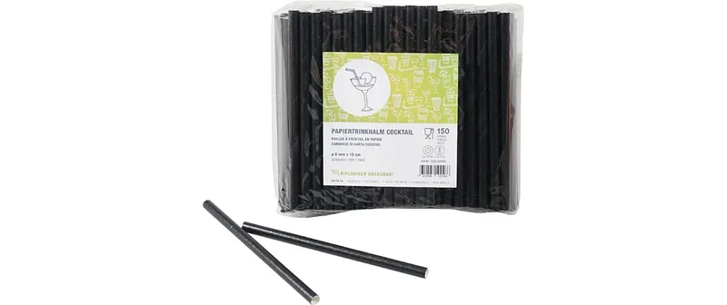 Weita Strohhalm Cocktail 150 pièces, noir