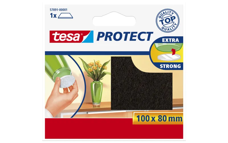 tesa Stuhlbeingleiter Protect 100 x 80 mm, 1 pezzi, marrone