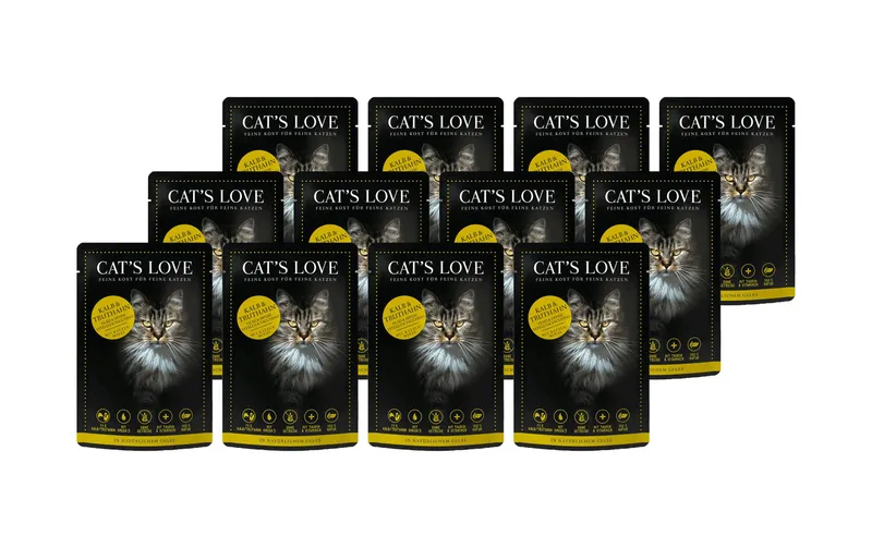 Cat's Love Nassfutter Adult Kalb & Truthahn, 12 x 85 g