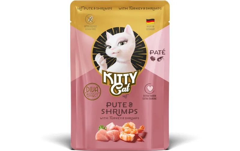 KITTY Cat Nassfutter KittyCat Paté Pouch Pute, Shrimps 85 g