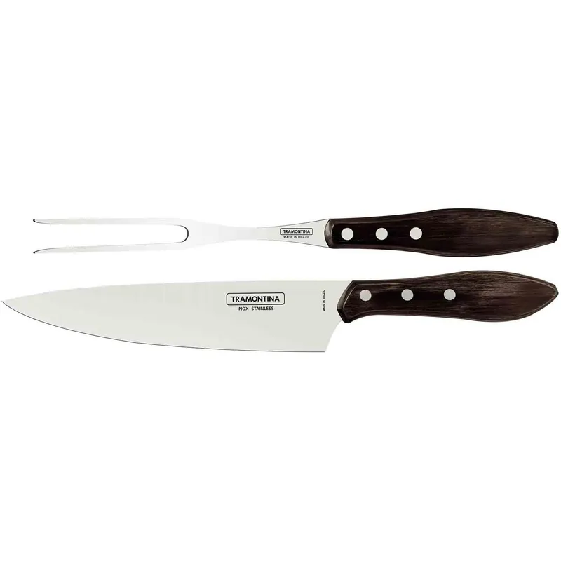 Tramontina Churrasco Tranchier-Set Silber/Braun