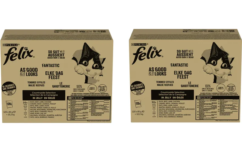 Felix Nassfutter AGAIL Fleisch, 2 x 120 x 85 g