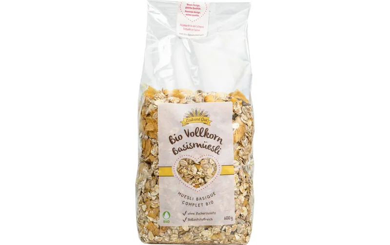 Leib and Gut Bio Vollkorn Basismüesli 600 g