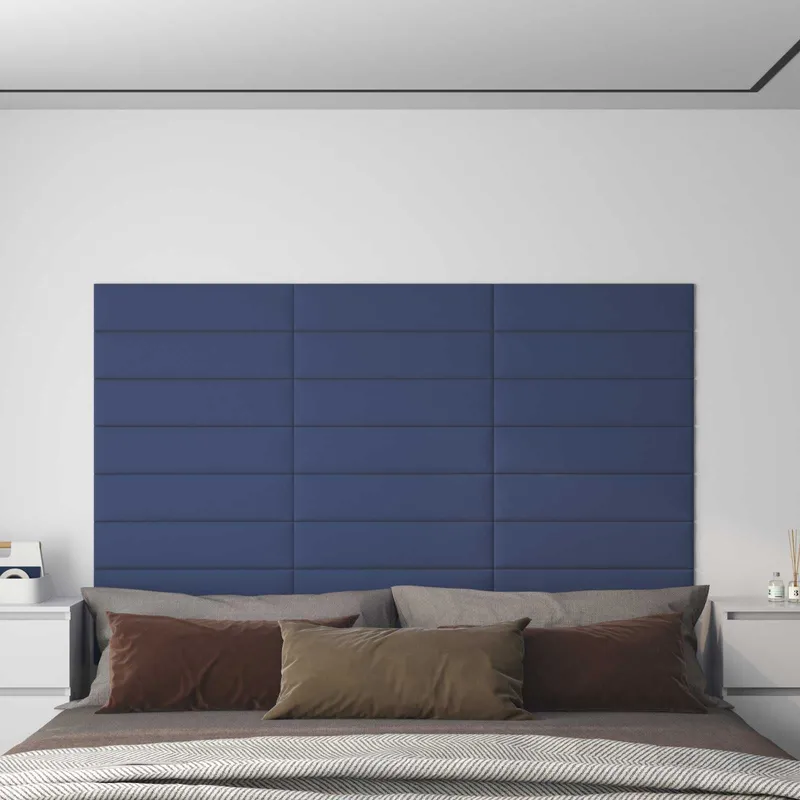 Wandkopfteilen 12 stk. 60 x 15 cm blue fabric