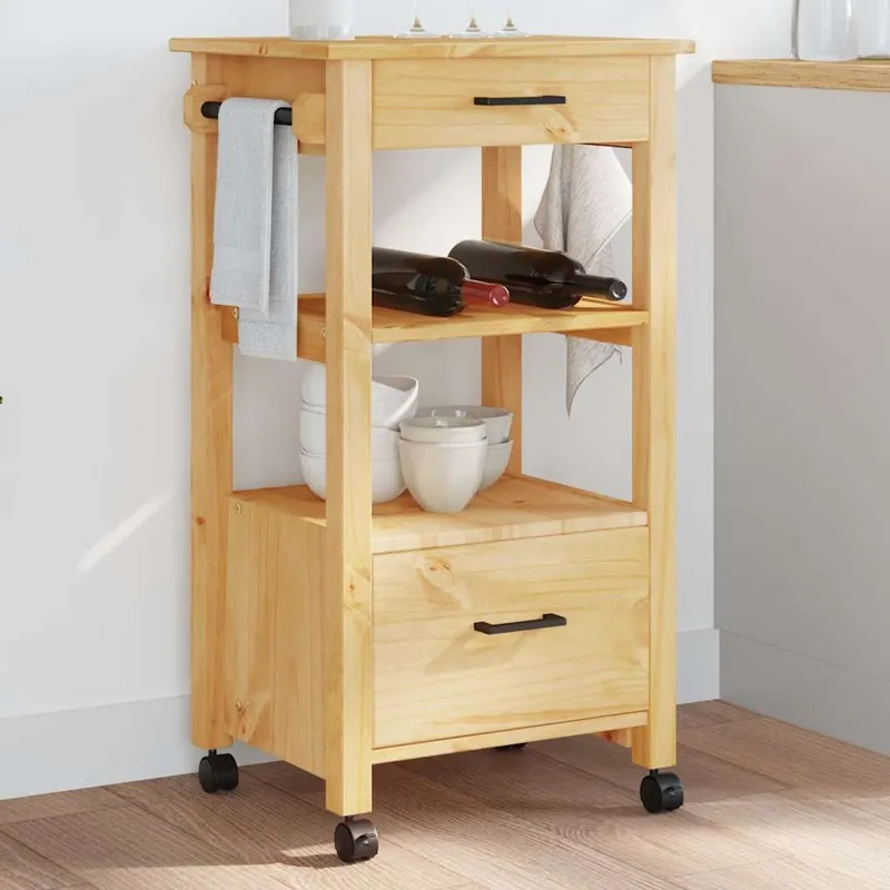 Küchenwagen MONZA 48x40x88,5 cm legno massiccio pino