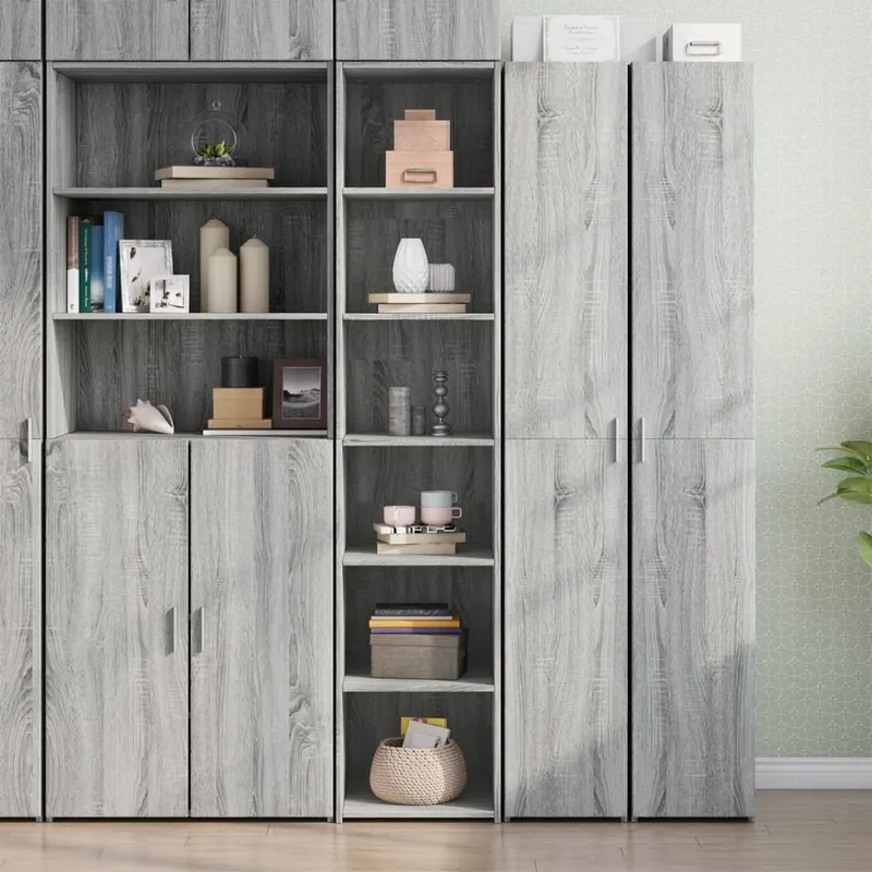Highboard grigio Sonoma-Eiche 40x41x185 cm derivato del legno
