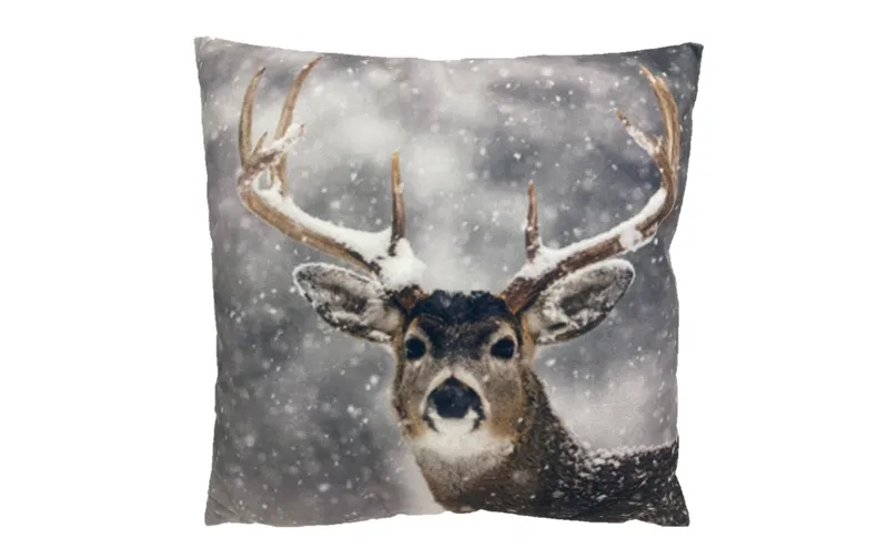 Dameco Kissen gefüllt Hirsch 40 x 40 cm, brun/gris