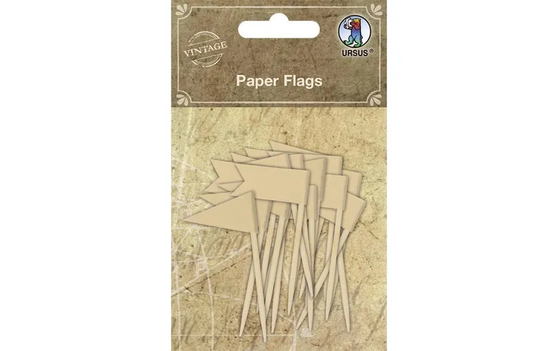 URSUS Papier-Set Fähnchen 16 pieces brown